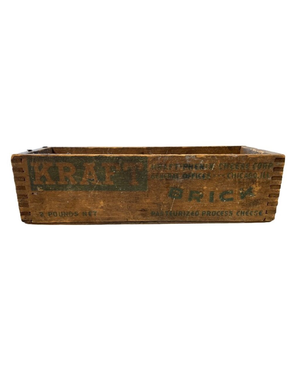 Vintage Kraft Cheese Box Wooden Kraft Phenix Brick Processed Cheese Rustic Decor